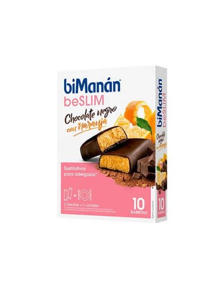 BIMANAN BESLIM CHOCOLATE NEGRO CON NARANJA 10 BARRITAS