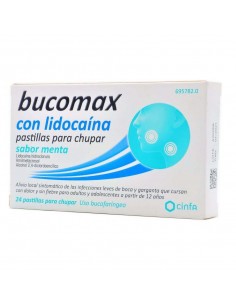 BUCOMAX LIDOCAINA 24 PASTILLAS PARA CHUPAR MENTA