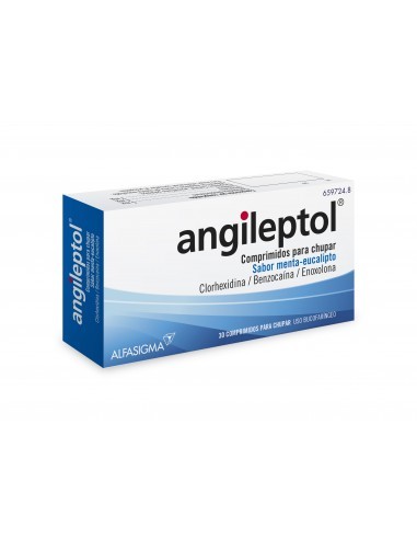 ANGILEPTOL SABOR MENTA-EUCALIPTO 30 COMPRIMIDOS PARA CHUPAR