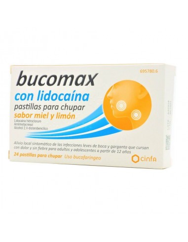 BUCOMAX LIDOCAINA 24 PASTILLAS PARA CHUPAR LIMON