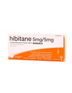 HIBITANE 5 MG/5 MG 20 COMPRIMIDOS PARA CHUPAR SABOR NARANJA