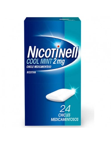 NICOTINELL COOL MINT 2 mg CHICLE MEDICAMENTOSO, 24 chicles