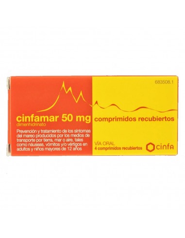 CINFAMAR 50 MG 4 COMPRIMIDOS RECUBIERTOS