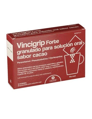 VINCIGRIP FORTE 10 SOBRES GRANULADO PARA SOLUCION ORAL SABOR CACAO