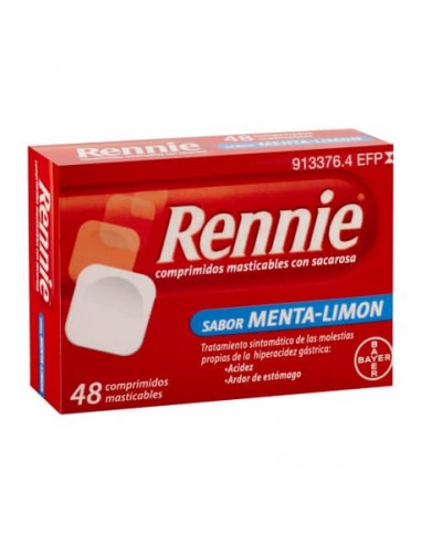 RENNIE SABOR MENTA LIMON 48 COMPRIMIDOS MASTICABLES CON SACAROSA