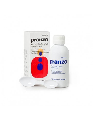 PRANZO 62,5 mg/ml + 1,25 mg/ml + 0,5 mg/ml SOLUCION ORAL 1 FRASCO 200 ml