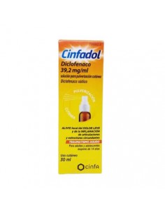 CINFADOL DICLOFENACO 39,2 MG/ML SOLUCION PARA PULVERIZACION CUTANEA1 FRASCO 30 ML