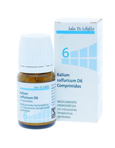 SAL SHUSSLER Nº6 KALIUM SULFURICUM D6 80 COMPRIMIDOS