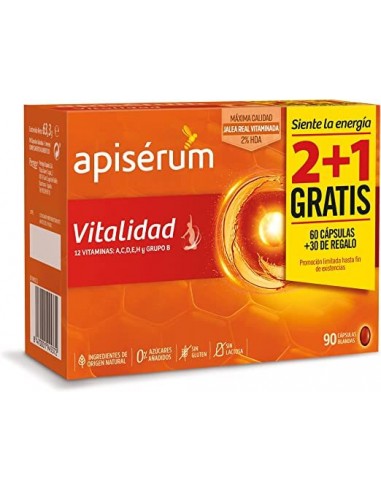 APISERUM VITALIDAD 3 ENVASES 30 CAPSULAS BLANDAS PACK AHORRO 3 MESES