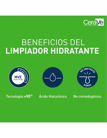 CERAVE LIMPIADORA HIDRATANTE 236ML beneficios