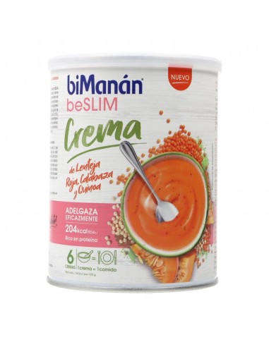 BIMANAN BESLIM CREMA DE LENTEJAS ROJA CALABAZA Y QUINOA 6 RACIONES 318GR