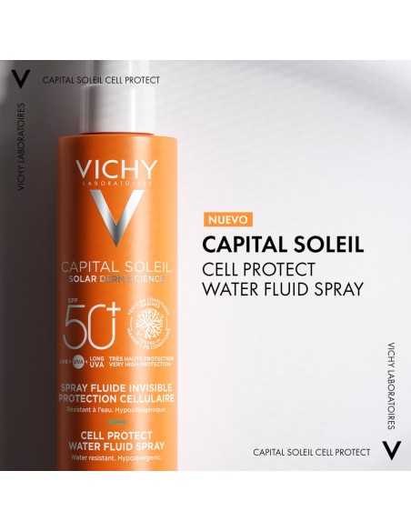 VICHY CAPITAL SOLEIL CELL PROTECT WATER FLUID SPRAY SPF50+ 200ML banner