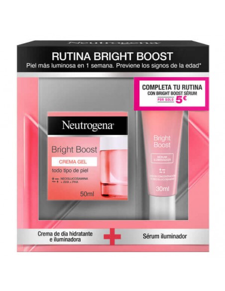 NEUTROGENA RUTINA BRIGHT BOOST CREMA GEL 50 ML + SERUM ILUMINADOR 30 ML ...