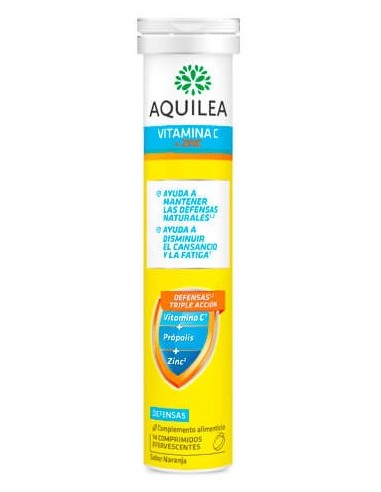 AQUILEA VITAMINA C + ZINC 14 COMPRIMIDOS EFERVESCENTES