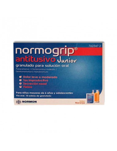 NORMOGRIP ANTITUSIVO JUNIOR 10 SOBRES GRANULADO PARA SOLUCION ORAL