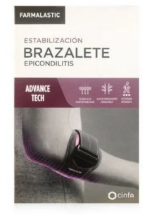 FARMALASTIC ESTABILIZACIÓN BRAZALETE EPICONDILITIS ADVANCE TECH GRIS Y MARSALA TALLA ÚNICA