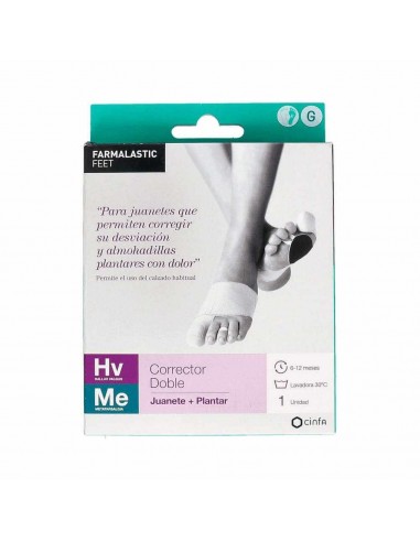 FARMALASTIC FEET CORRECTOR DOBLE JUANETES Y PLANTAR PIE DERECHO TALLA GRANDE