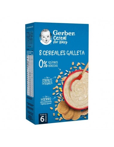 GERBER 8 CEREALES GALLETA 0% AZUCARES 475 GR