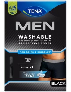 TENA MEN BOXER ABSORBENTE LAVABLE TALLA M COLOR NEGRO