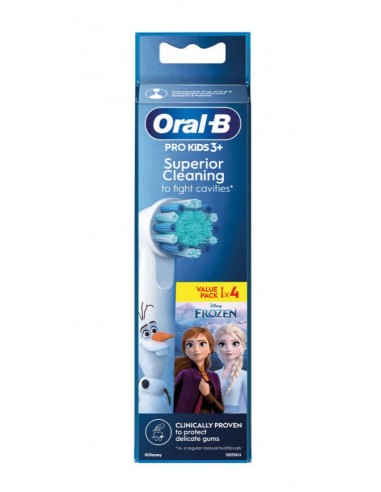 ORAL-B PRO KIDS 3+ RECAMBIOS CEPILLO DENTAL ELECTRICO ESPECIAL FROZEN 4 UNIDADES