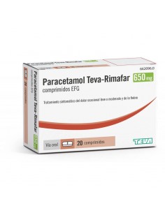 PARACETAMOL TEVA-RIMAFAR EFG 650 MG 20 COMPRIMIDOS