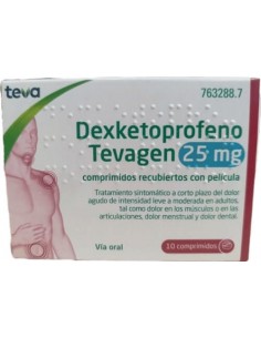 DEXKETOPROFENO TEVAGEN 25 MG 10 COMPRIMIDOS RECUBIERTOS CON PELICULA