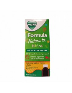 VICKS FORMULA NATURA TOS NIÑOS SABOR MIEL Y FRESA 140ML