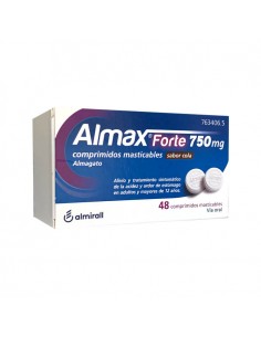 ALMAX FORTE 750 MG 48 COMPRIMIDOS MASTICABLES SABOR COLA