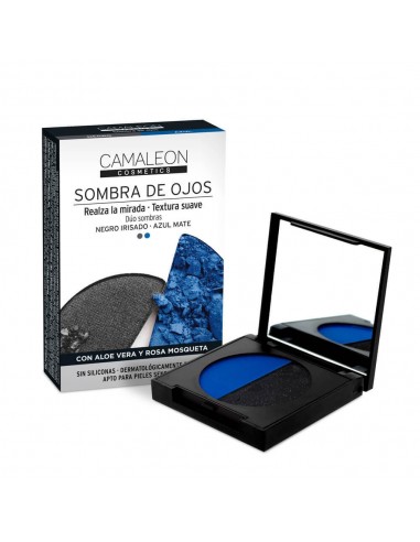 CAMALEON COSMETICS SOMBRA DE OJOS DUO COLOR NEGRO + AZUL 2,3 G