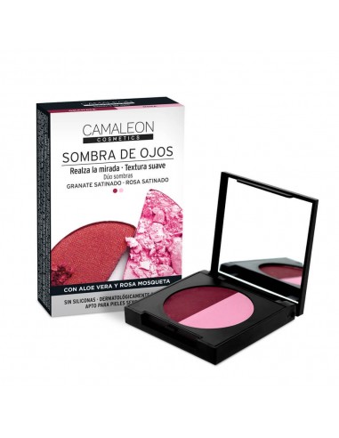 CAMALEON COSMETICS SOMBRA DE OJOS DUO COLOR GRANATE + ROSA 2,3 G