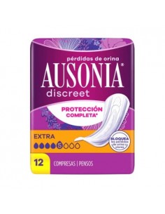 AUSONIA DISCREET EXTRA ABSORBENTE INCONTINENCIA ORINA MUY LIGERA 12 UNIDADES