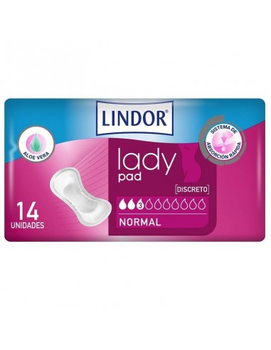 LINDOR LADY PAD NORMAL 3 GOTAS 14 UNIDADES