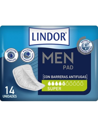 LINDOR MEN PAD SUPER 5 GOTAS 14 UNIDADES