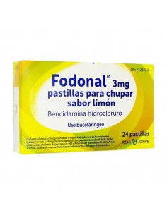 FODONAL 3 MG 24 PASTILLAS PARA CHUPAR (SABOR LIMON)