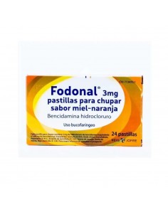 FODONAL 3 MG 24 PASTILLAS PARA CHUPAR (SABOR MIEL Y NARANJA)