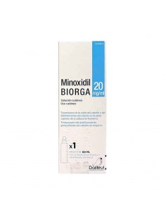 MINOXIDIL BIORGA 20 MG/ML SOLUCION CUTANEA 1 FRASCO 60 ML + 1 ACCIONADOR DE BOQUILLA Y 1 ACCIONADOR