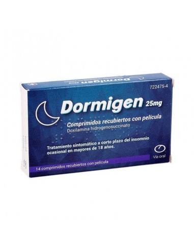 DORMIGEN 25 MG 14 COMPRIMIDOS RECUBIERTOS