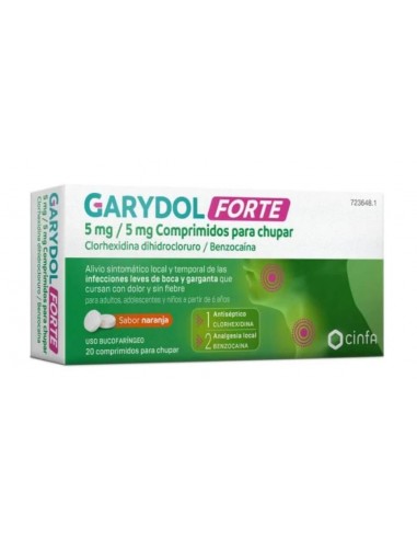 GARYDOL FORTE 5 MG/5 MG 20 COMPRIMIDOS PARA CHUPAR