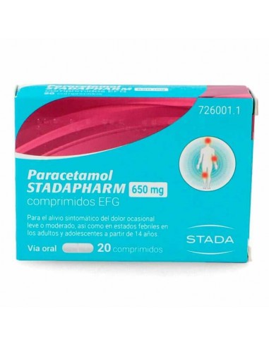 PARACETAMOL STADAPHARM EFG 650 MG 20 COMPRIMIDOS