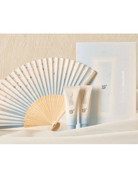 BEAUTY OF JOSEON PACK DOBLE RELIEF AQUA-FRESH SPF50+ CON ABANICO DE REGALO