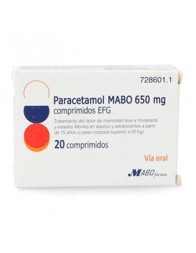 PARACETAMOL MABO EFG 650 MG 20 COMPRIMIDOS