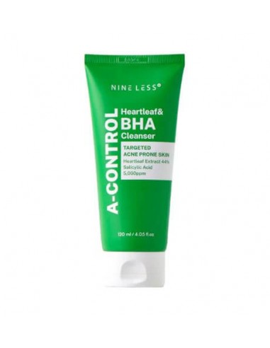 NINE LESS A-CONTROL HEARTLEAF & BHA CLEANSER 120ML