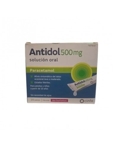 ANTIDOL 500 MG 20 SOBRES SOLUCION ORAL 5 ML