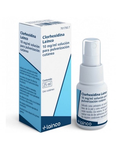 CLORHEXIDINA LAINCO 10 mg/ml SOLUCION PARA PULVERIZACION CUTANEA 1 FRASCO 25 ml