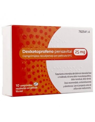 DEXKETOPROFENO PENSAVITAL EFG 25 MG 10 COMPRIMIDOS RECUBIERTOS