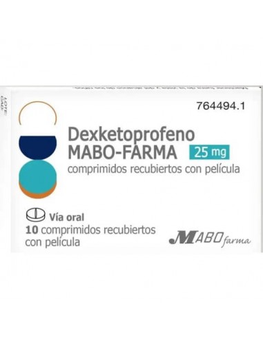 DEXKETOPROFENO MABO-FARMA 25 MG 10 COMPRIMIDOS RECUBIERTOS CON PELICULA