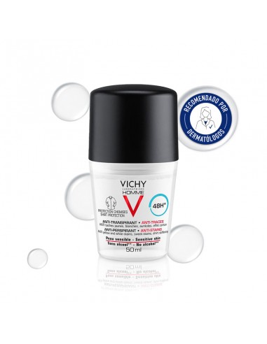 VICHY HOMME DESODORANTE ANTITRANSPIRABLE ANTIMANCHAS BOLA ROLL-ON 50ML