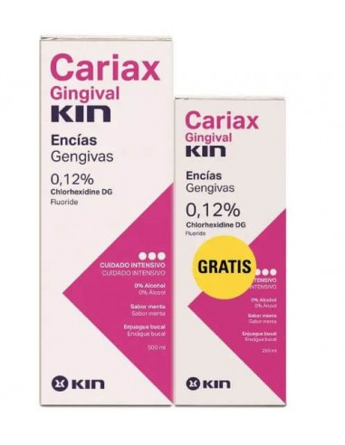 KIN CARIAX GINGIVAL ENJUAGUE BUCAL PACK 500ML + 250ML GRATIS