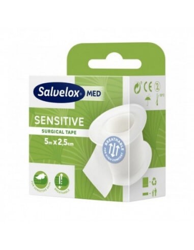 SALVELOX MED SENSITIVE SURGICAL TAPE 5M X 2,5CM BLANCO