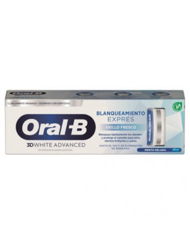 ORAL B 3D WHITE ADVANCED BLANQUEAMIENTO EXPRES BRILLO FRESCO 75 ML